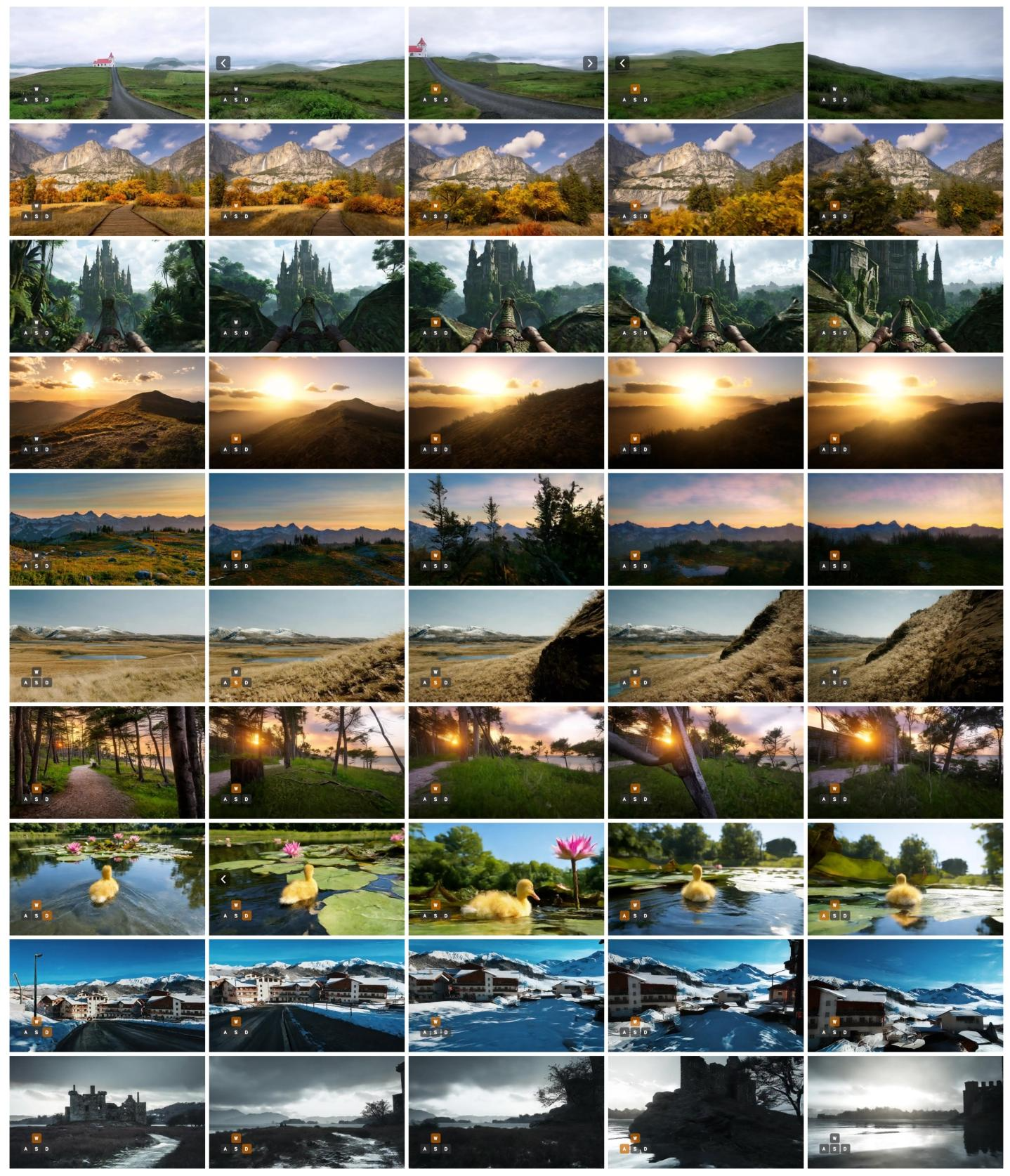 图10：LingBot-World-Fast 质化结果（实时变体）